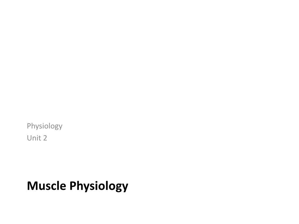 Skeletal Muscle Physiology