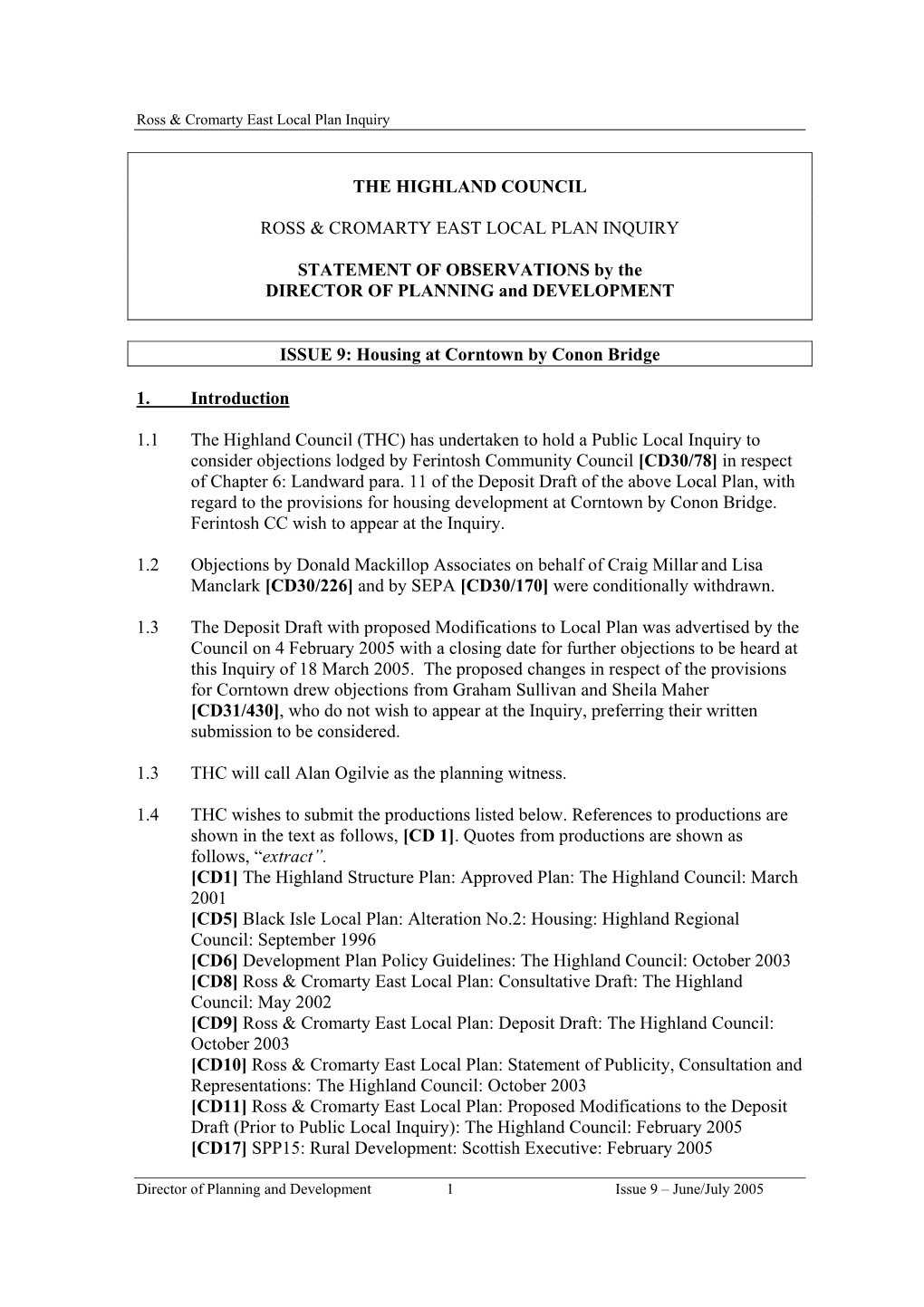 The Highland Council Ross & Cromarty East Local Plan