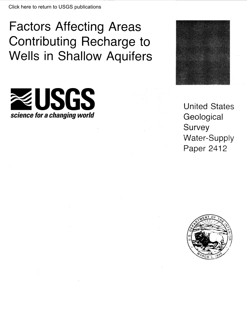 Factors Affecting Areas Contributing Recharge to Wells in Shallow Aquifers