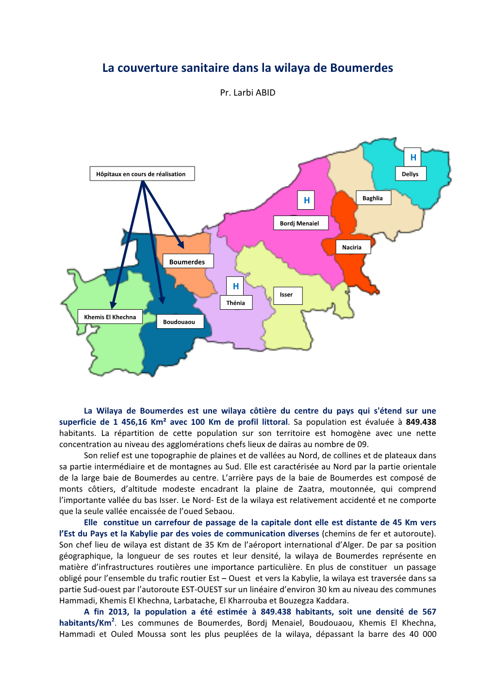 La Couverture Sanitaire Dans La Wilaya De Boumerdes