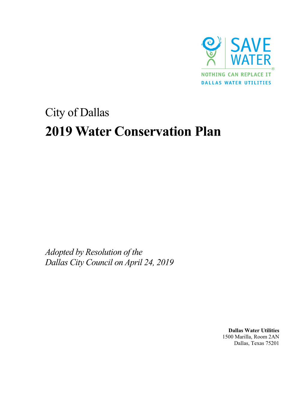 2019 Water Conservation Plan