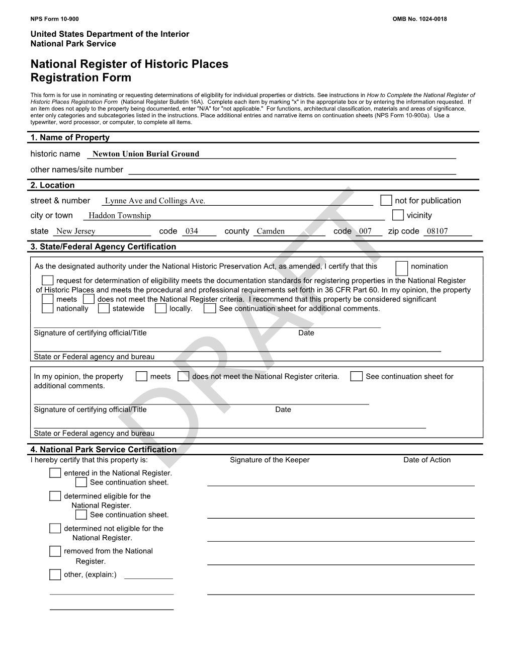 National Register of Historic Places Registration Form