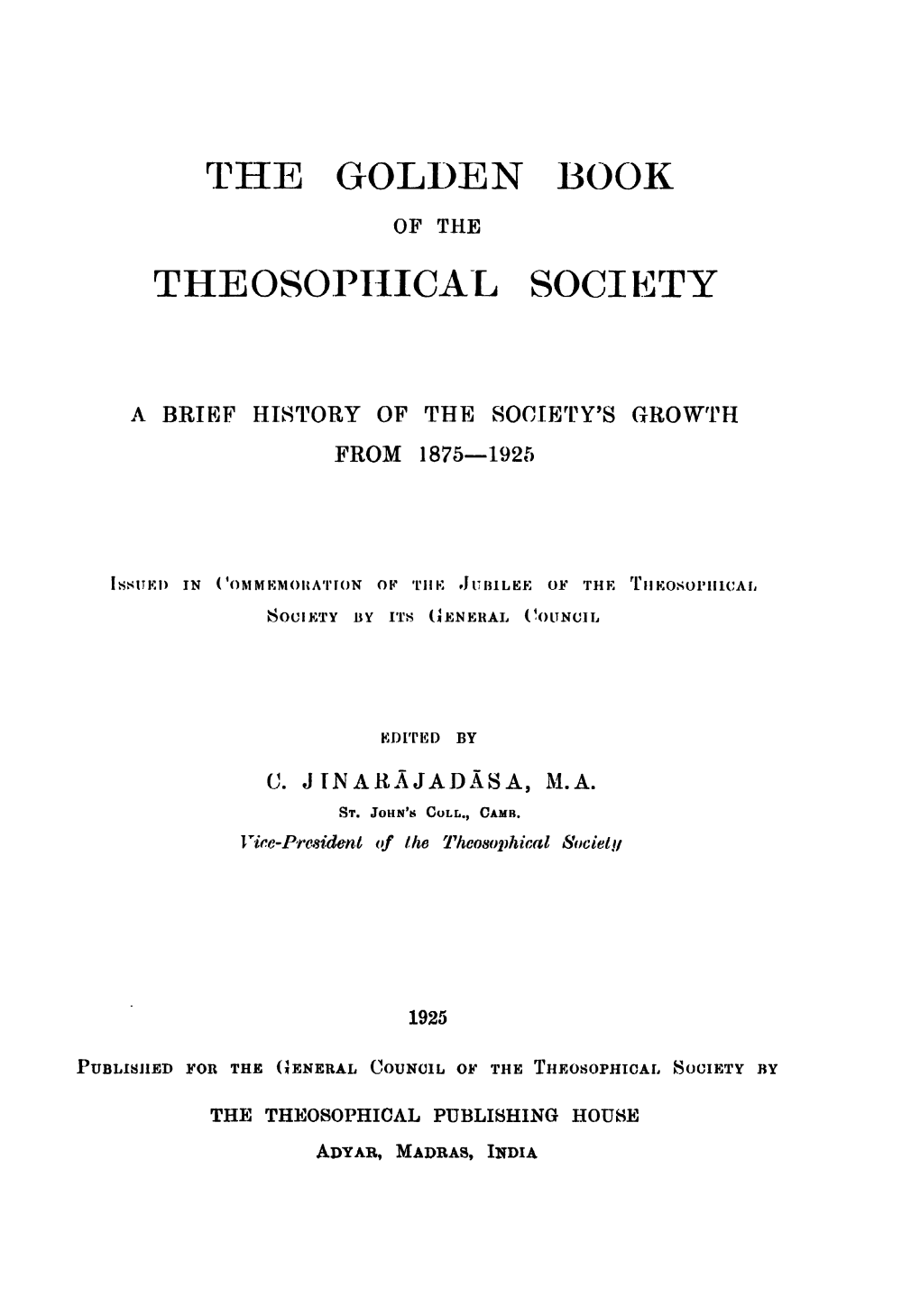 The Golden Book Theosophical Society
