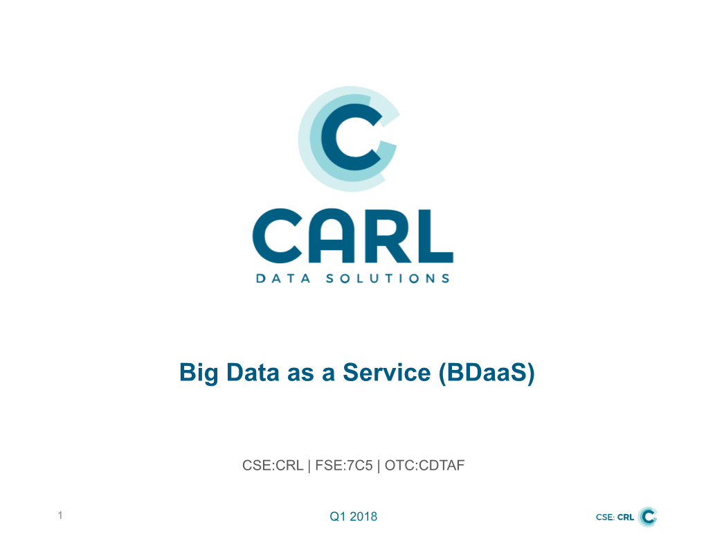 Big Data As a Service (Bdaas)