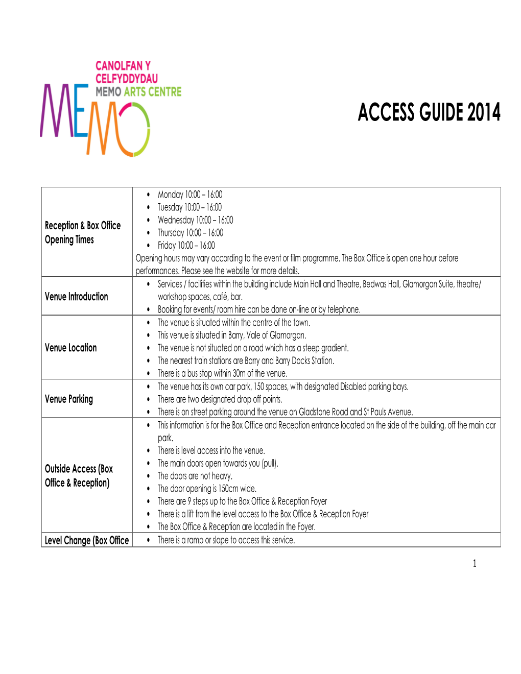 Access Guide 2014