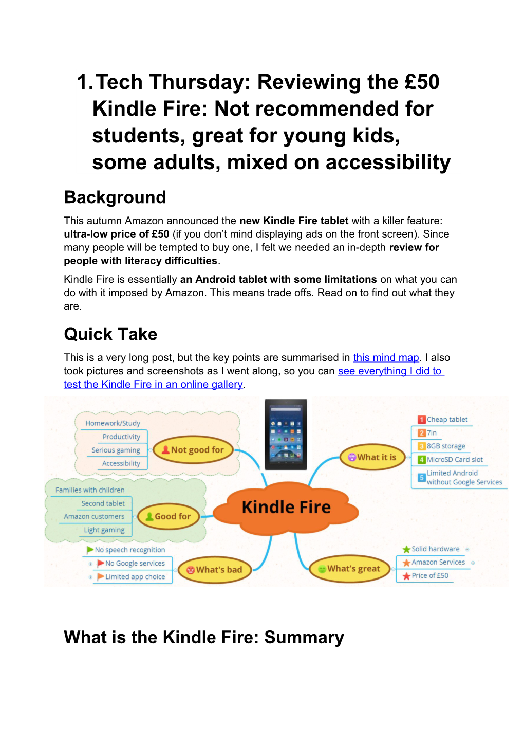 What Is the Kindle Fire: Summary