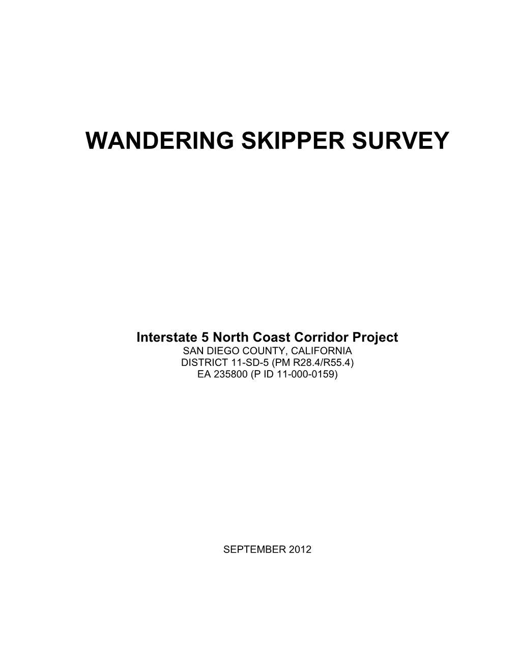 Wandering Skipper Survey