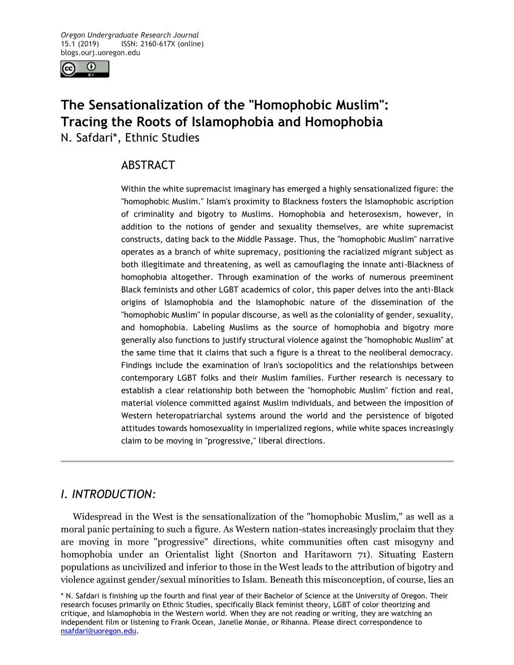 "Homophobic Muslim": Tracing the Roots of Islamophobia and Homophobia N