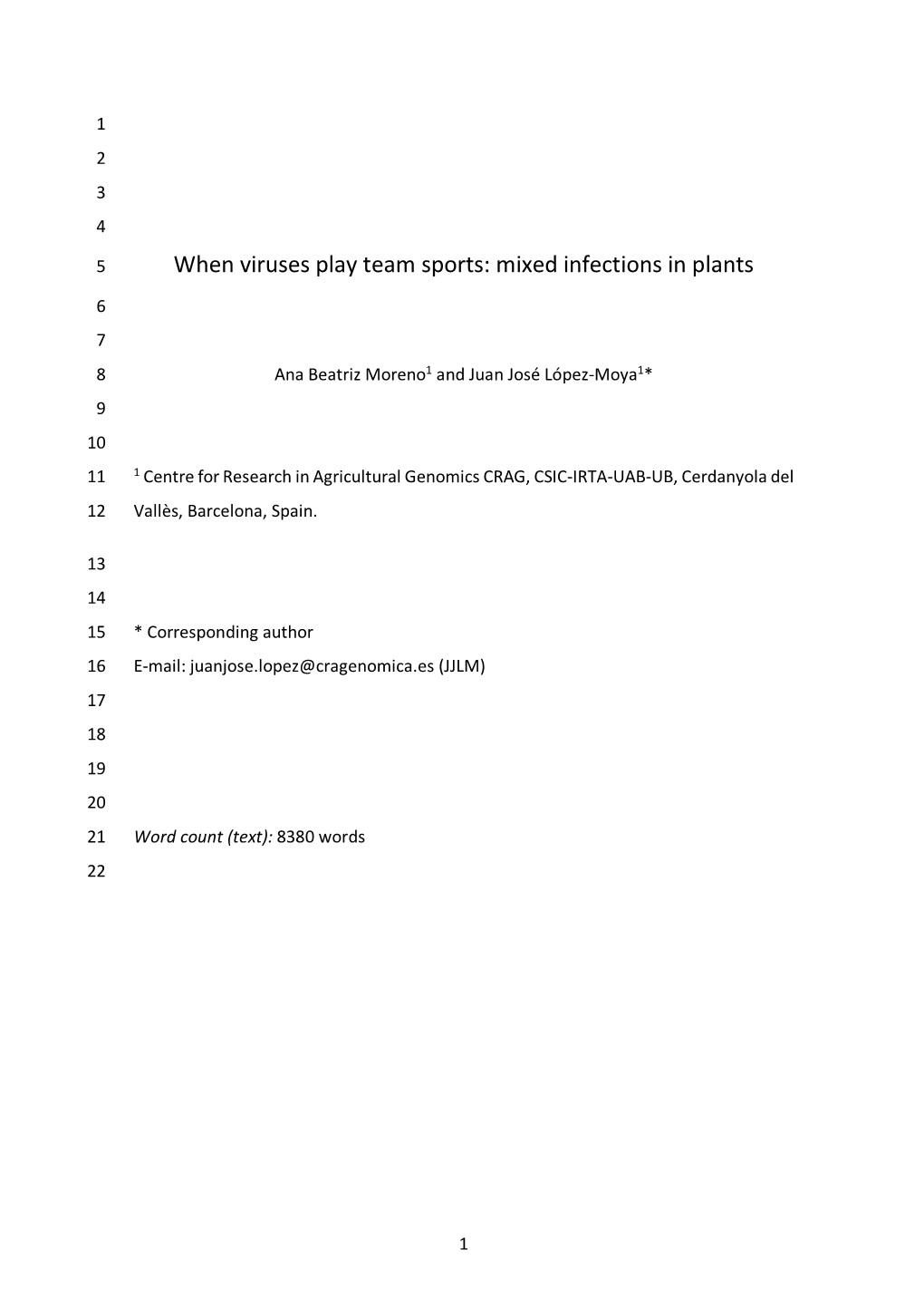 When Viruses Play Team Sports: Mixed Infections in Plants