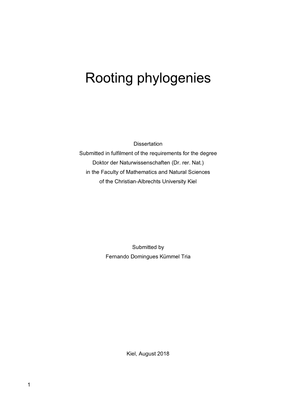 Rooting Phylogenies