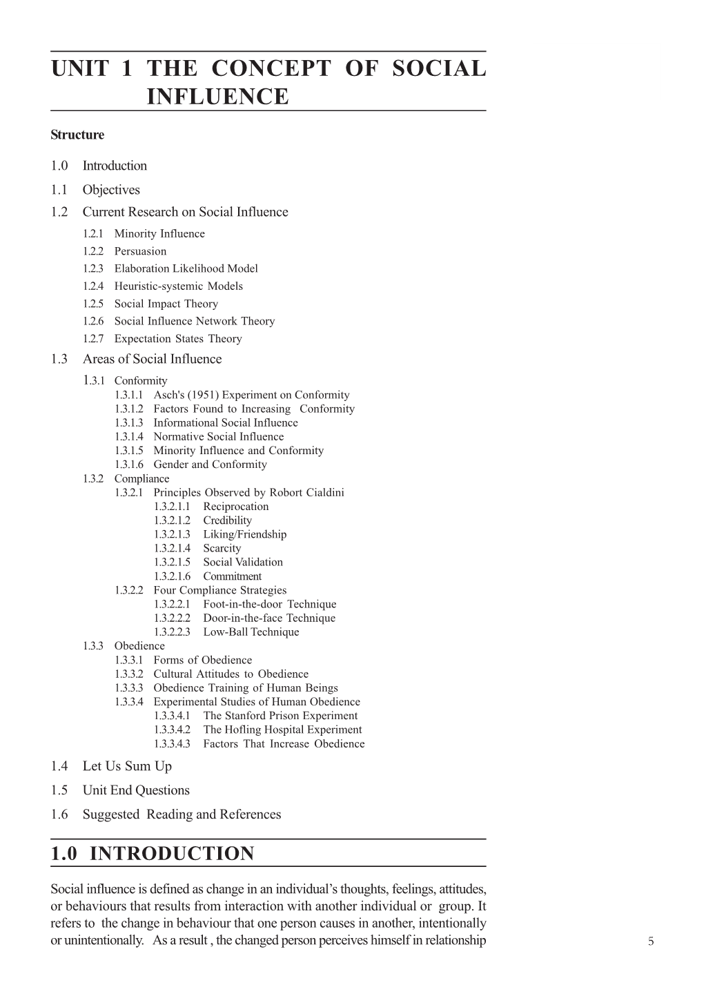 Unit 1 the Concept of Social Influence