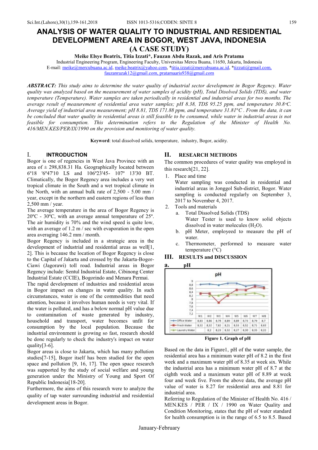 Analysis of Water Quality To