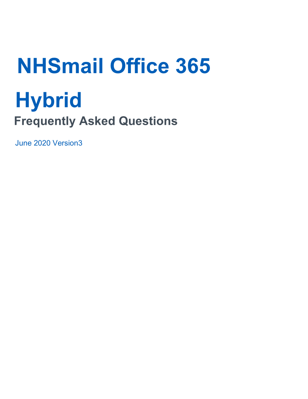 Nhsmail Office 365 Hybrid
