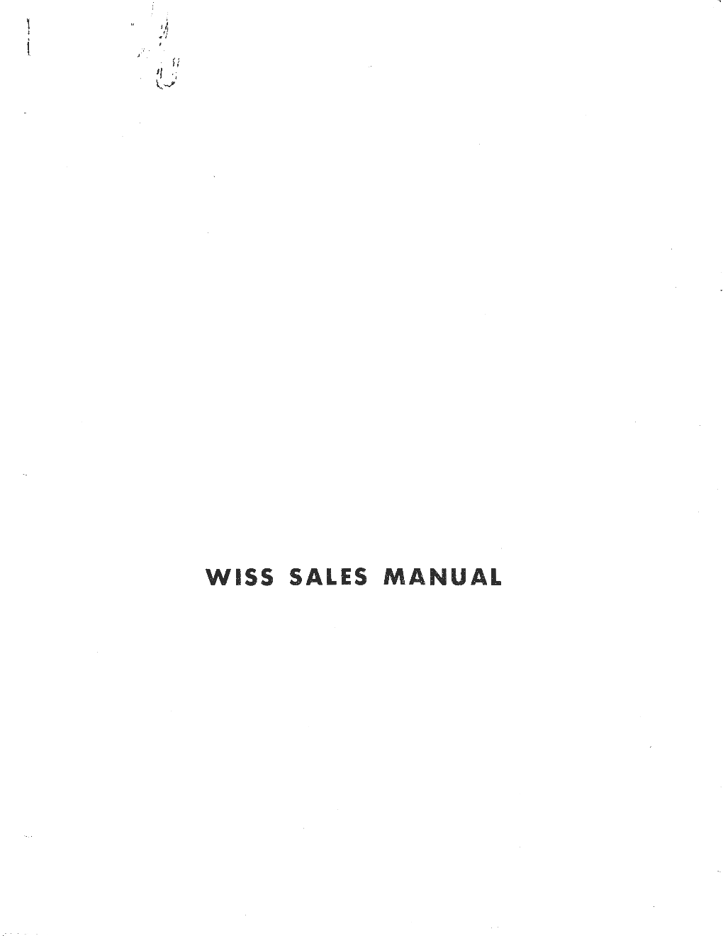 Wiss Sales Manual