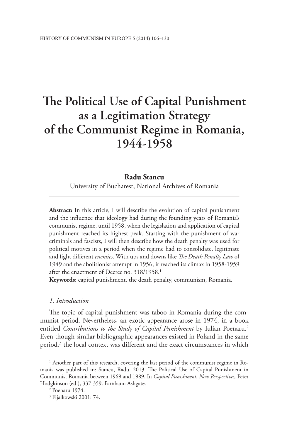 The Political Use of Capital Punishment As a Legitimation