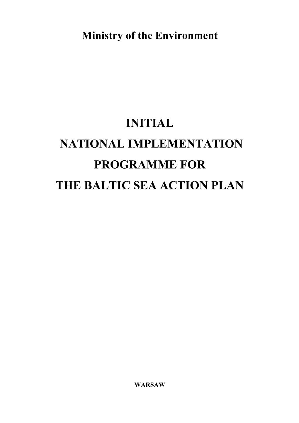 Initial National Implementation Programme For
