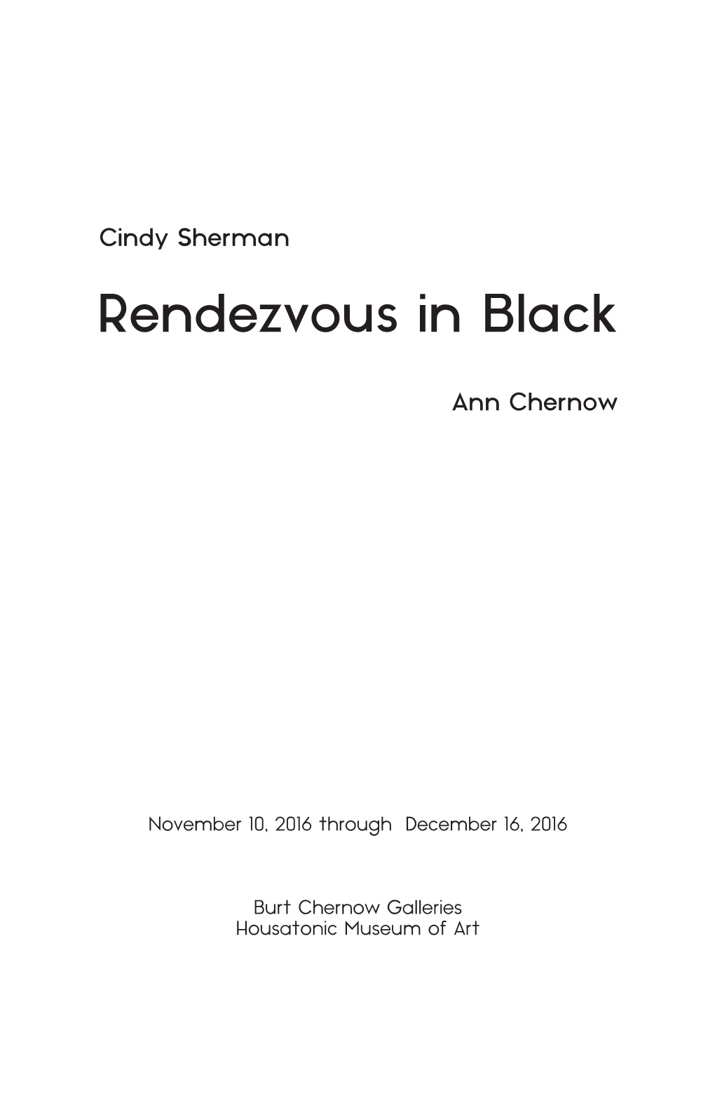 Rendezvous in Black