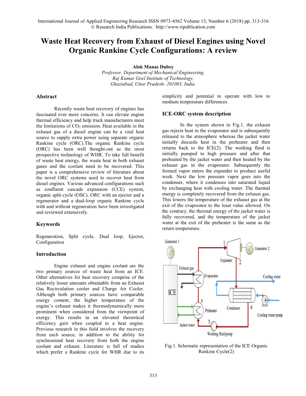 Waste Heat Recovery from Exhaust of Diesel Engines Using Novel Organic Rankine Cycle Configurations: a Review