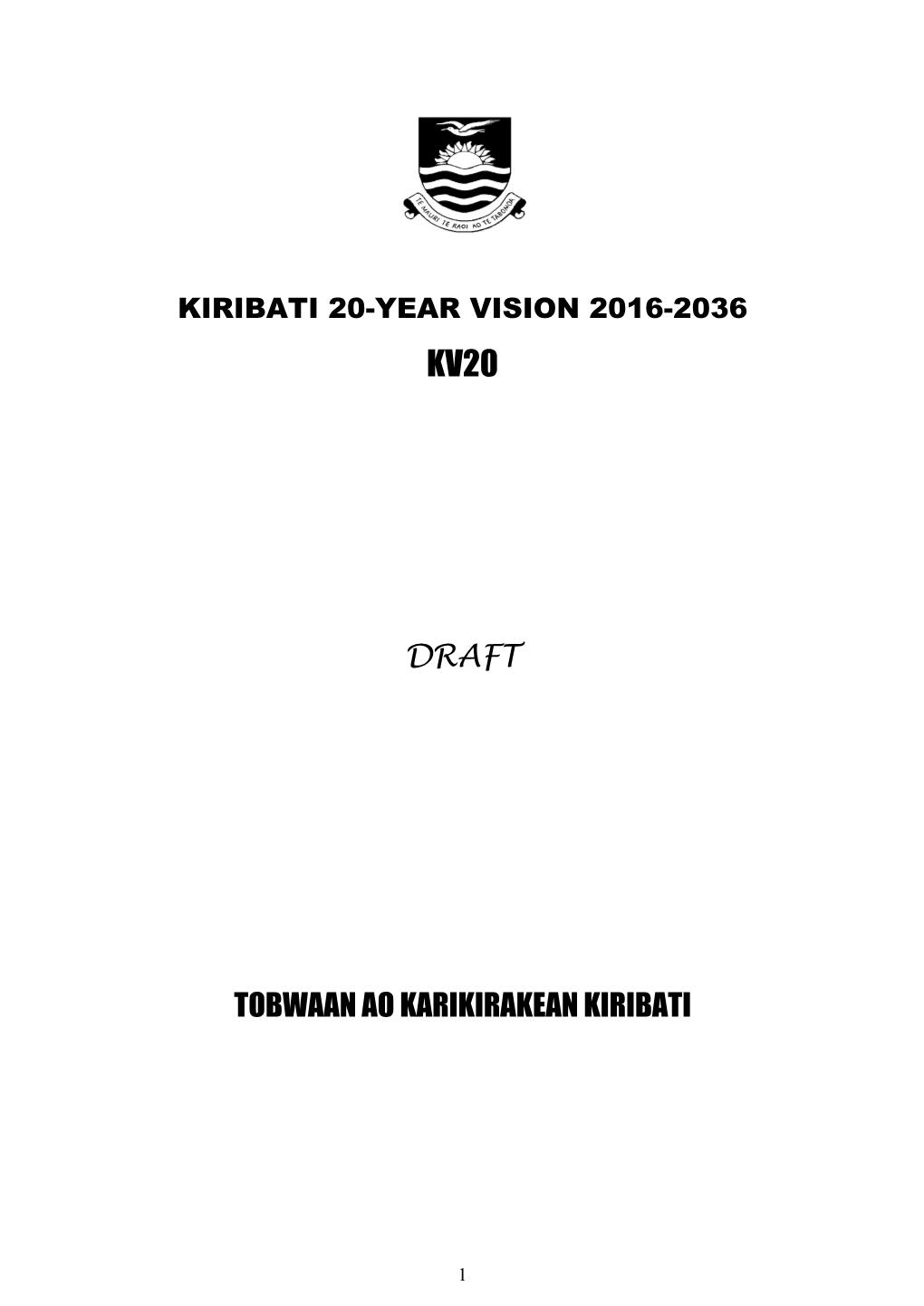 Draft Tobwaan Ao Karikirakean Kiribati