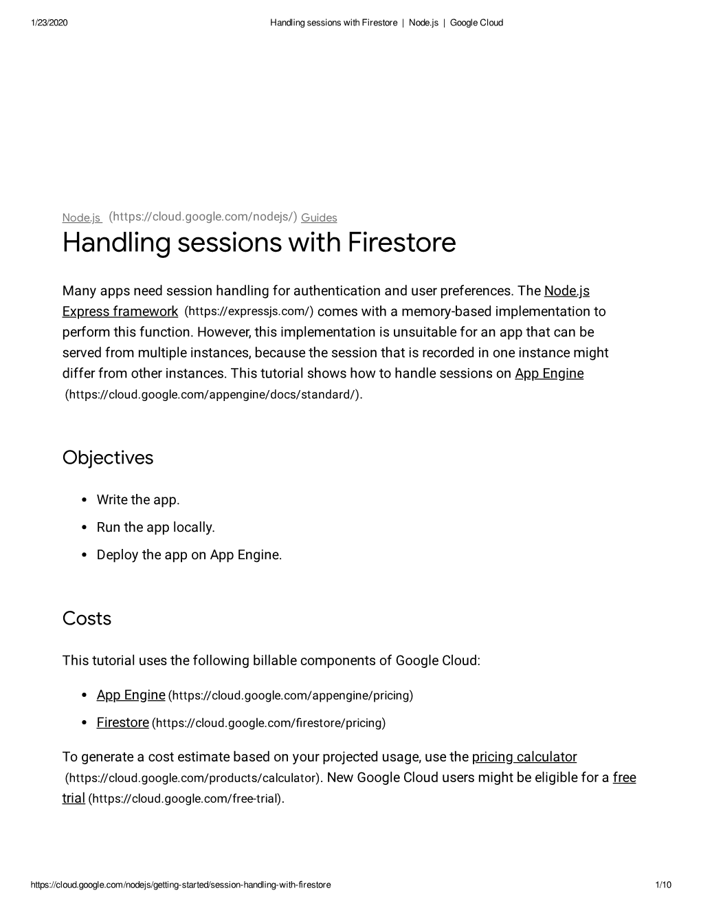 Handling Sessions with Firestore | Node.Js | Google Cloud