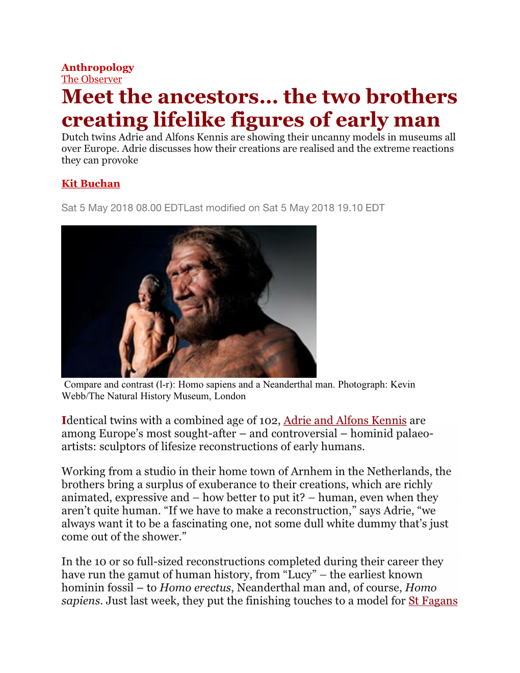 Meet the Ancestors… the Two Brothers Creating Lifelike Figures of Early