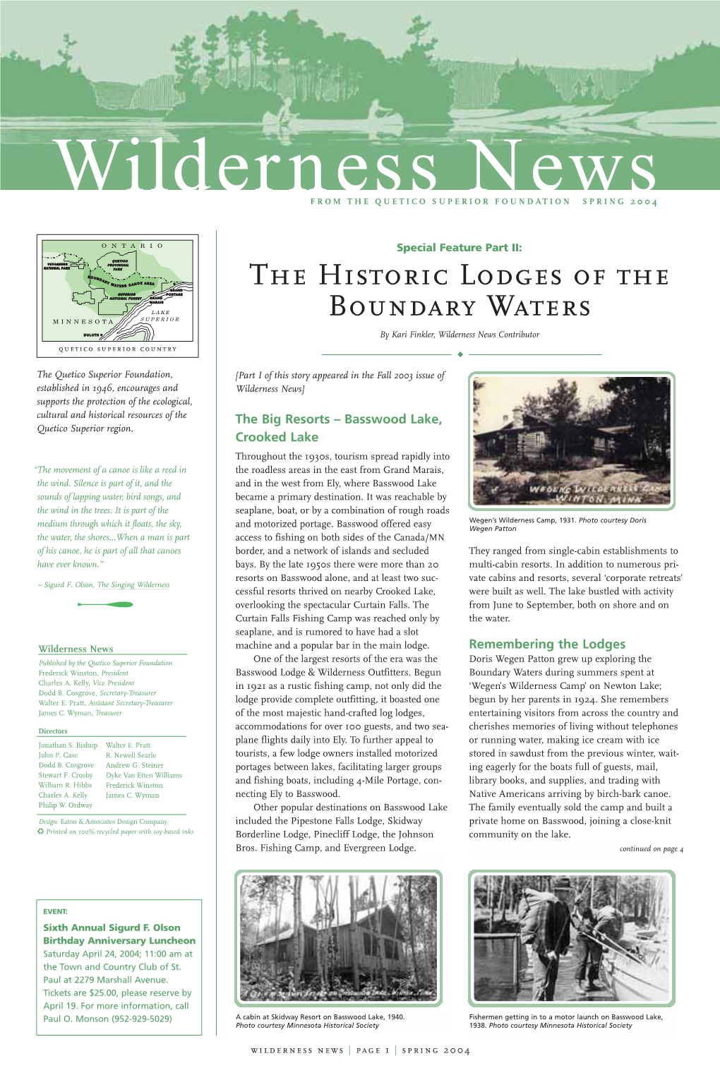 The Historic Lodges of the Boundary Waters