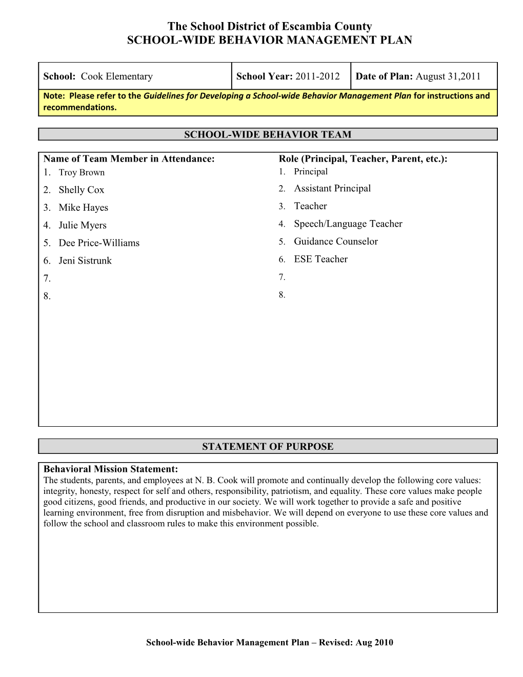 The School District of Escambia County