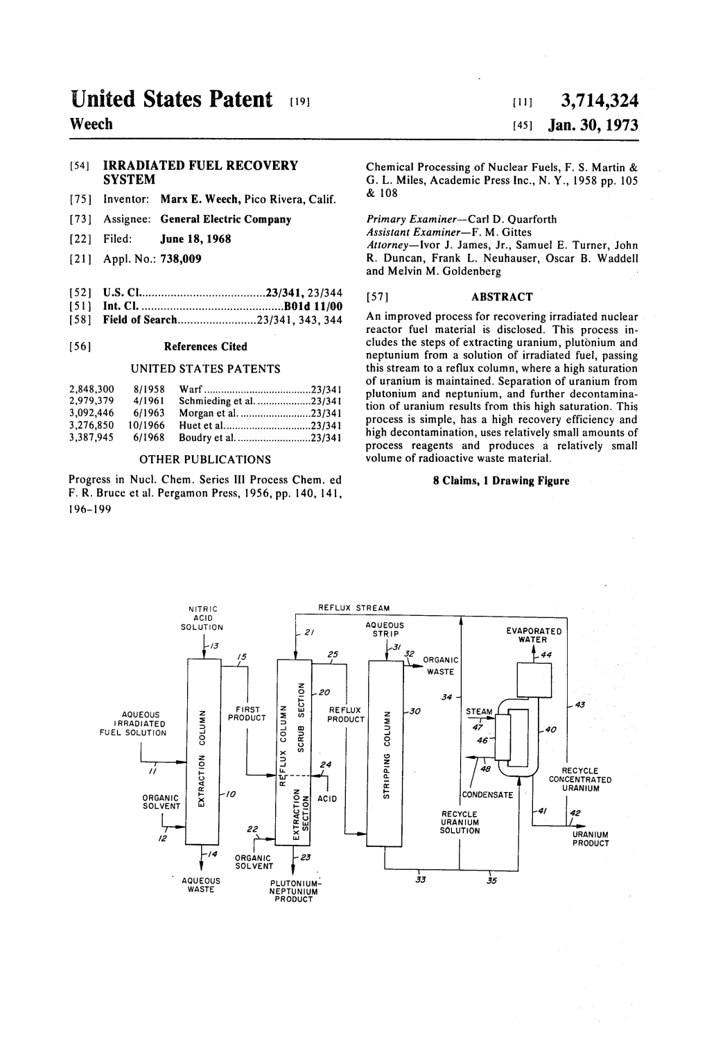 United States Patent (19) [11] 3,714,324 Weech (45) Jan