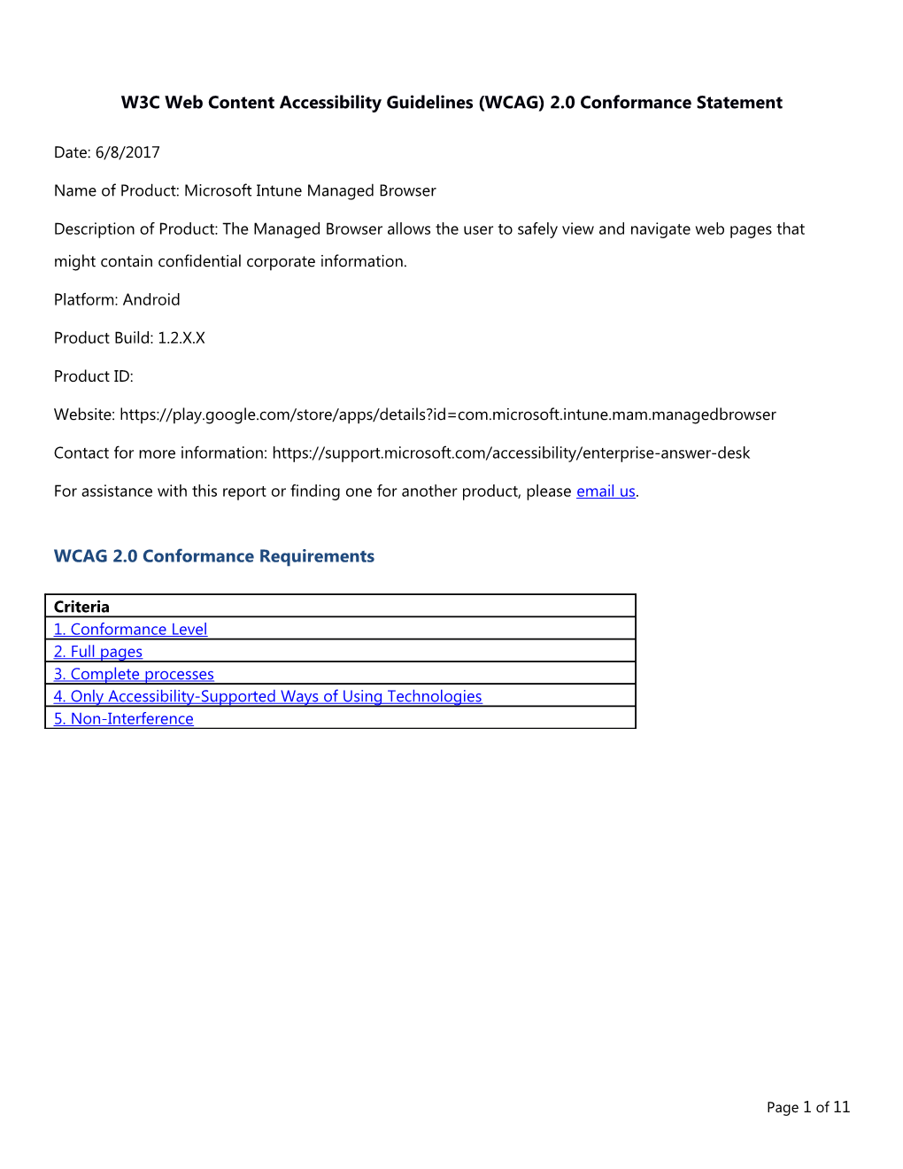 W3C Web Content Accessibility Guidelines (WCAG) 2.0 Conformance Statement s2