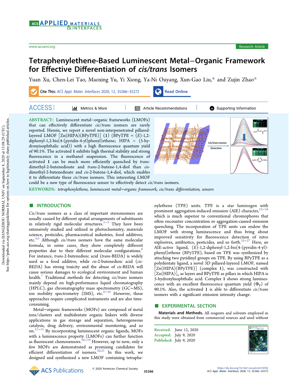 Tetraphenylethene-Based Luminescent Metal−Organic