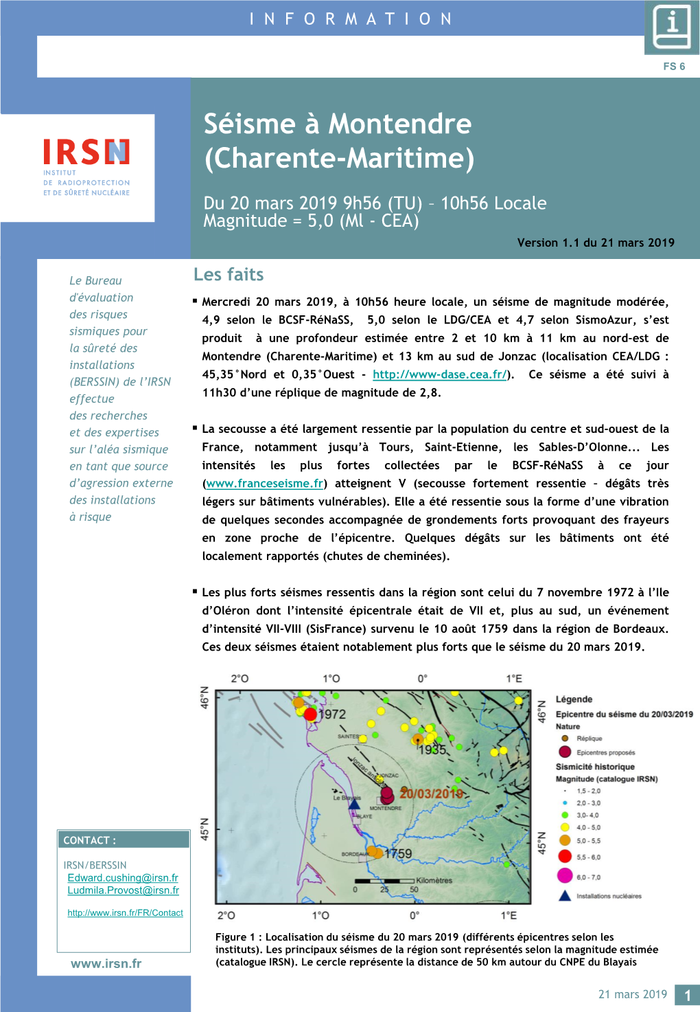 (Charente-Maritime) Du 20 Mars 2019