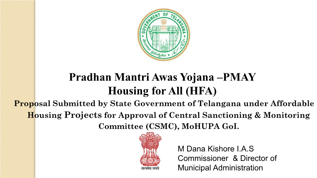 Pradhan Mantri Awas Yojana –PMAY Housing for All (HFA)