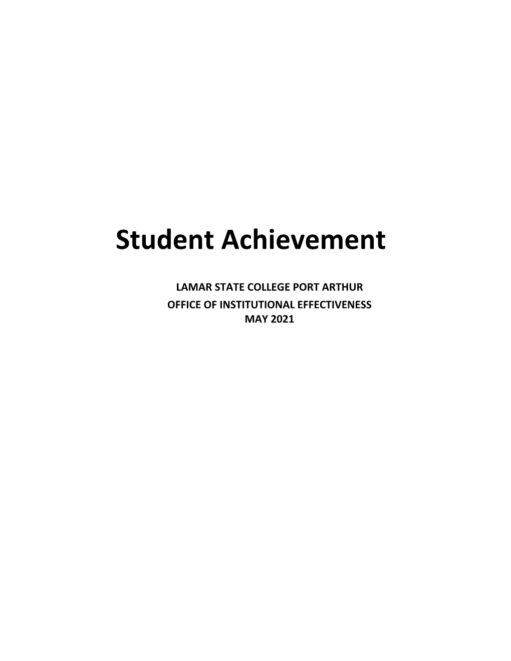 Goals for Student Achievement