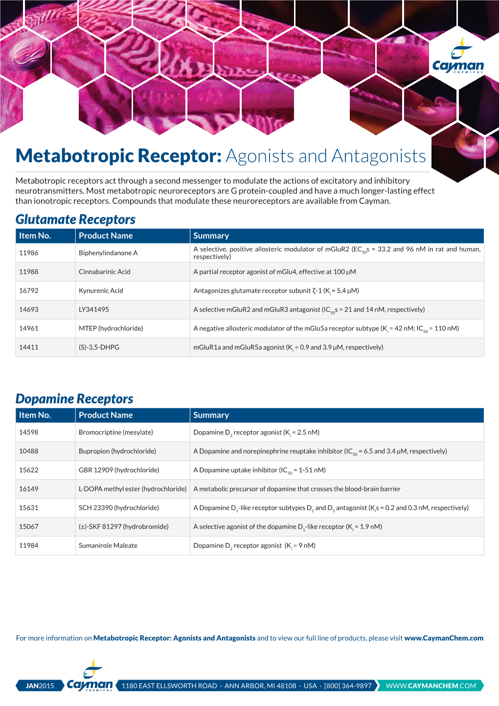 Metabotropic Receptor: Agonists and Antagonists