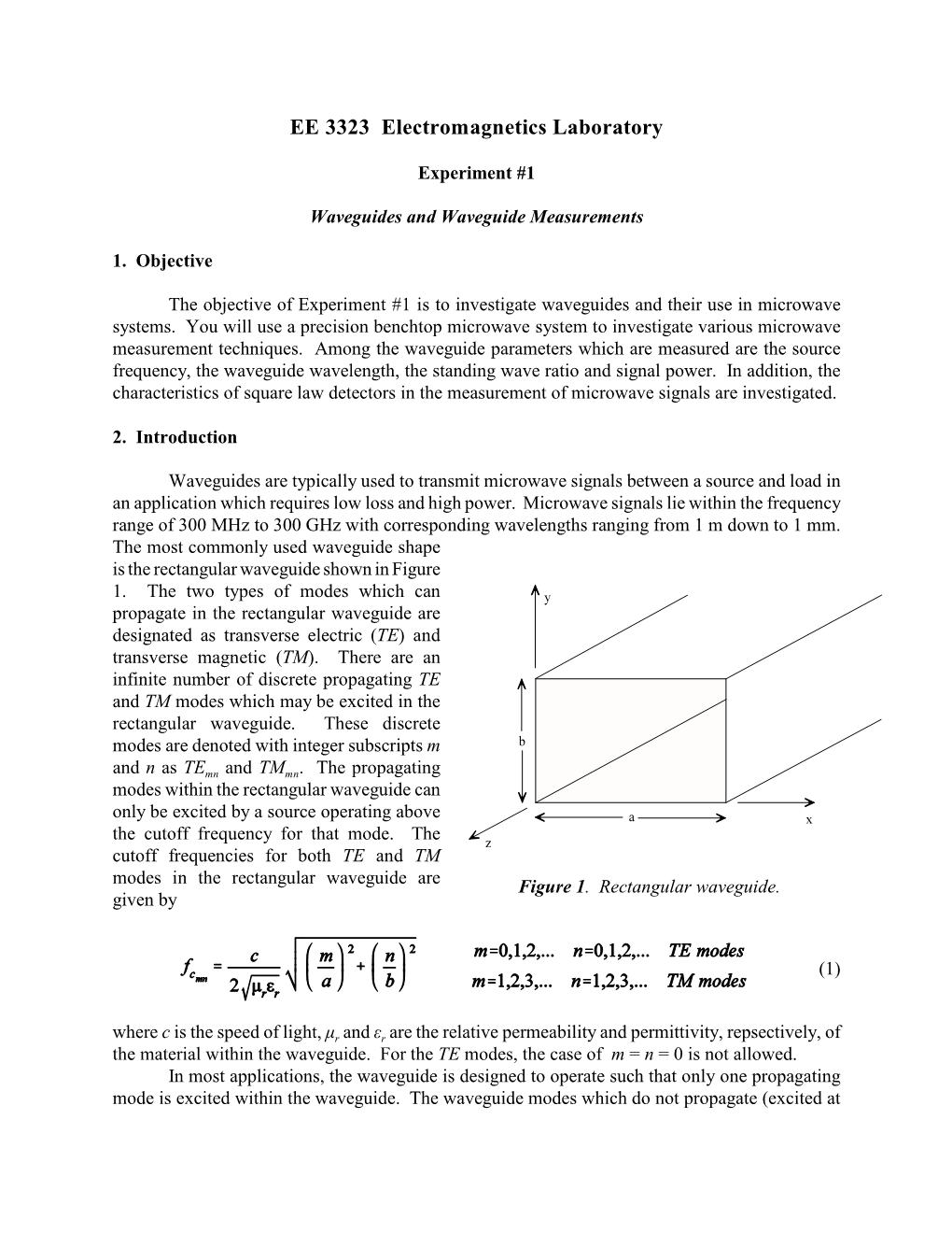 Waveguides and Waveguide Measurements