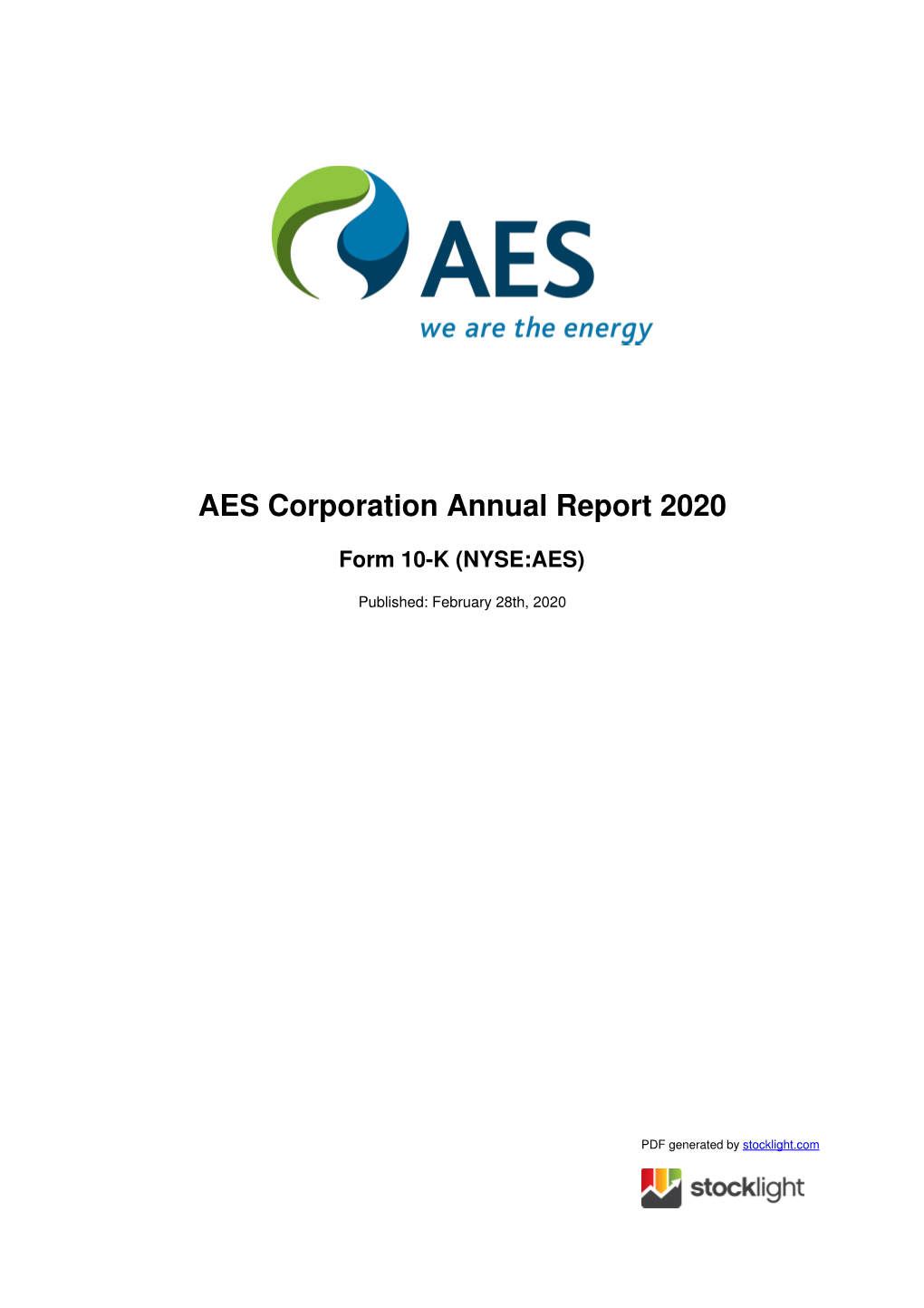 AES Corporation Annual Report 2020