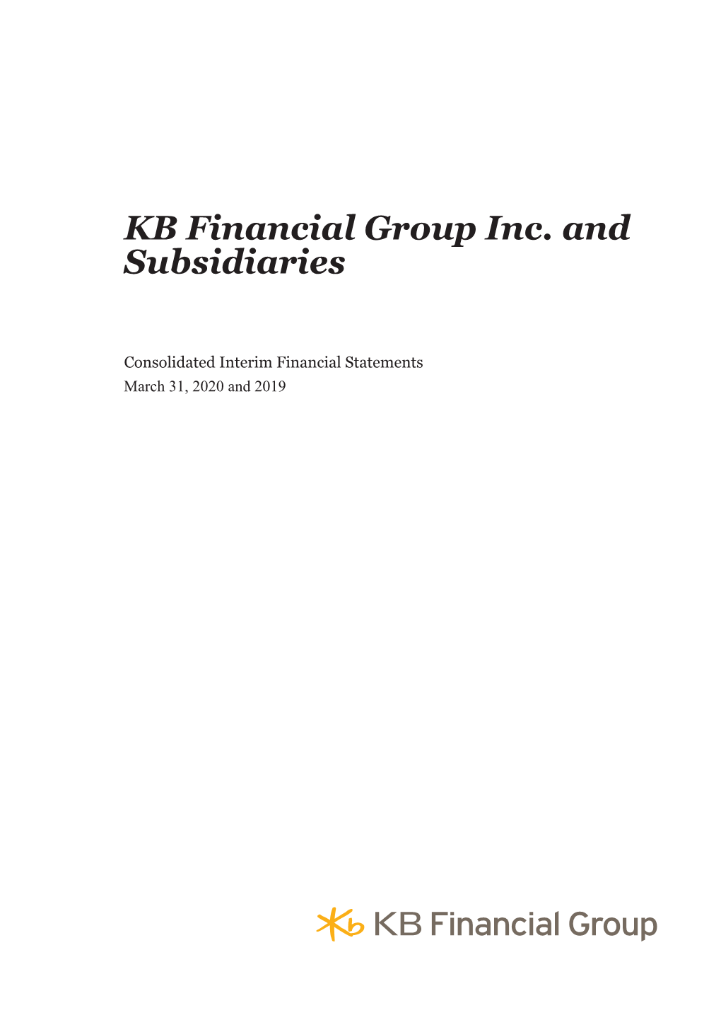KB Financial Group Inc. and Subsidiaries