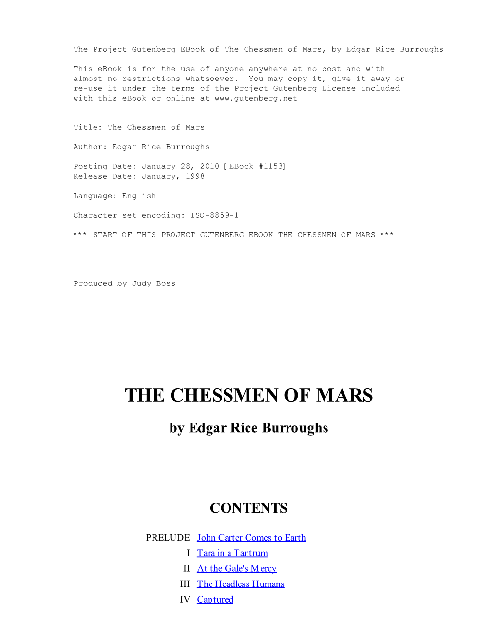 The Chessmen of Mars, by Edgar Rice Burroughs