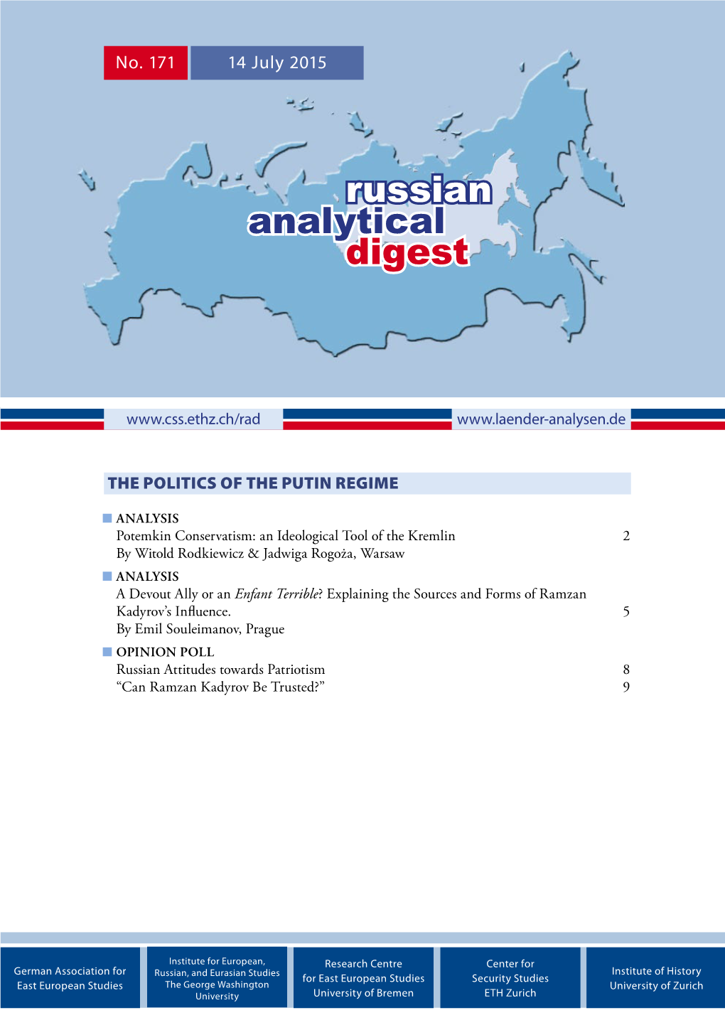 Russian Analytical Digest No 171: the Politics of the Putin Regime