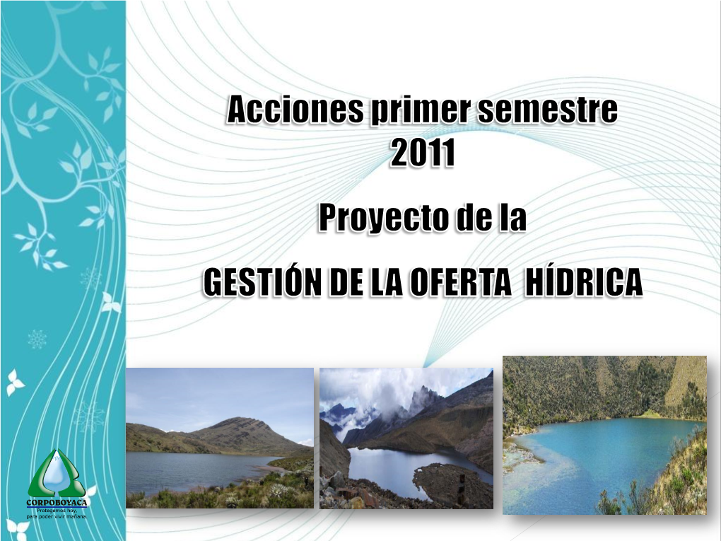 Informe De Actividades Oferta Hídrica Primer Semestre 2011