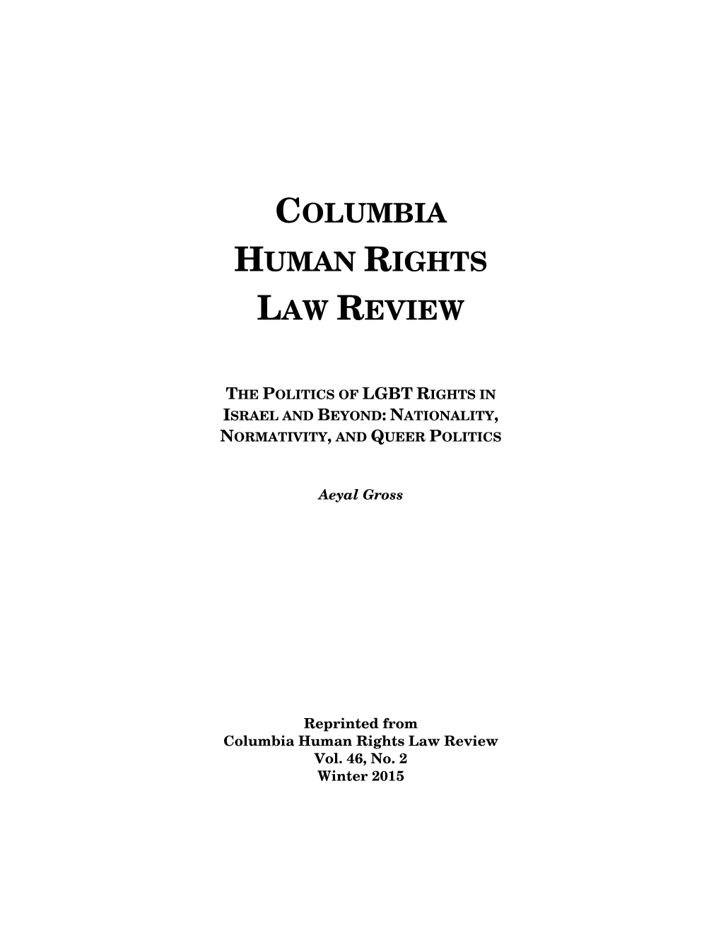 Columbia Human Rights Law Review Vol