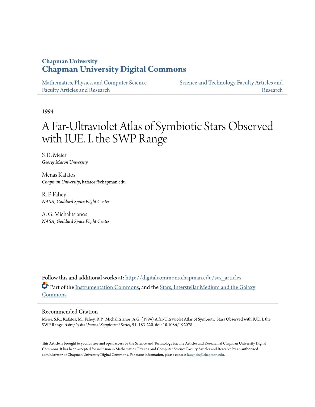 A Far-Ultraviolet Atlas of Symbiotic Stars Observed with IUE. I. the SWP Range S