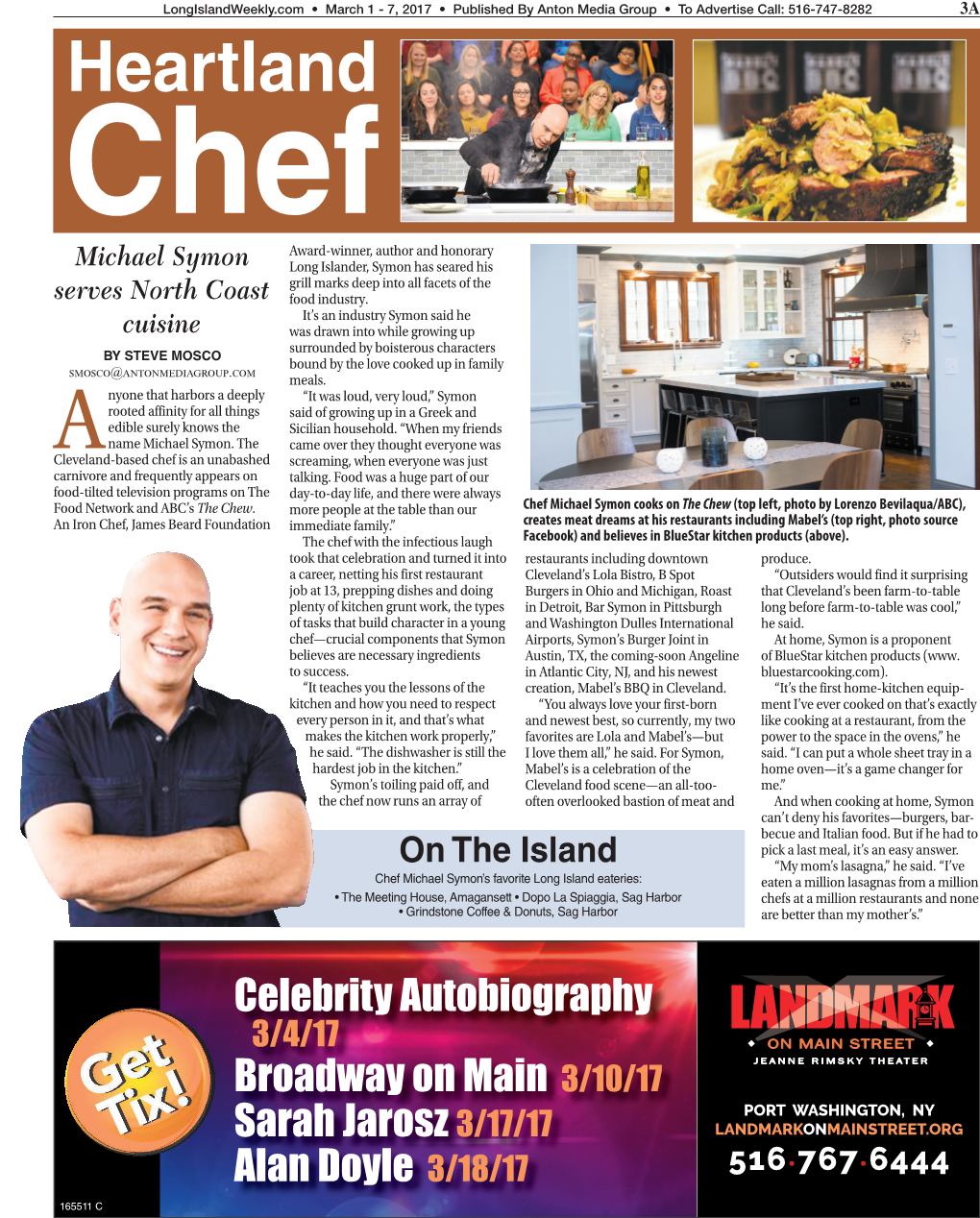 Feature Story in Long Island Weekly About Chef Michael Symon's