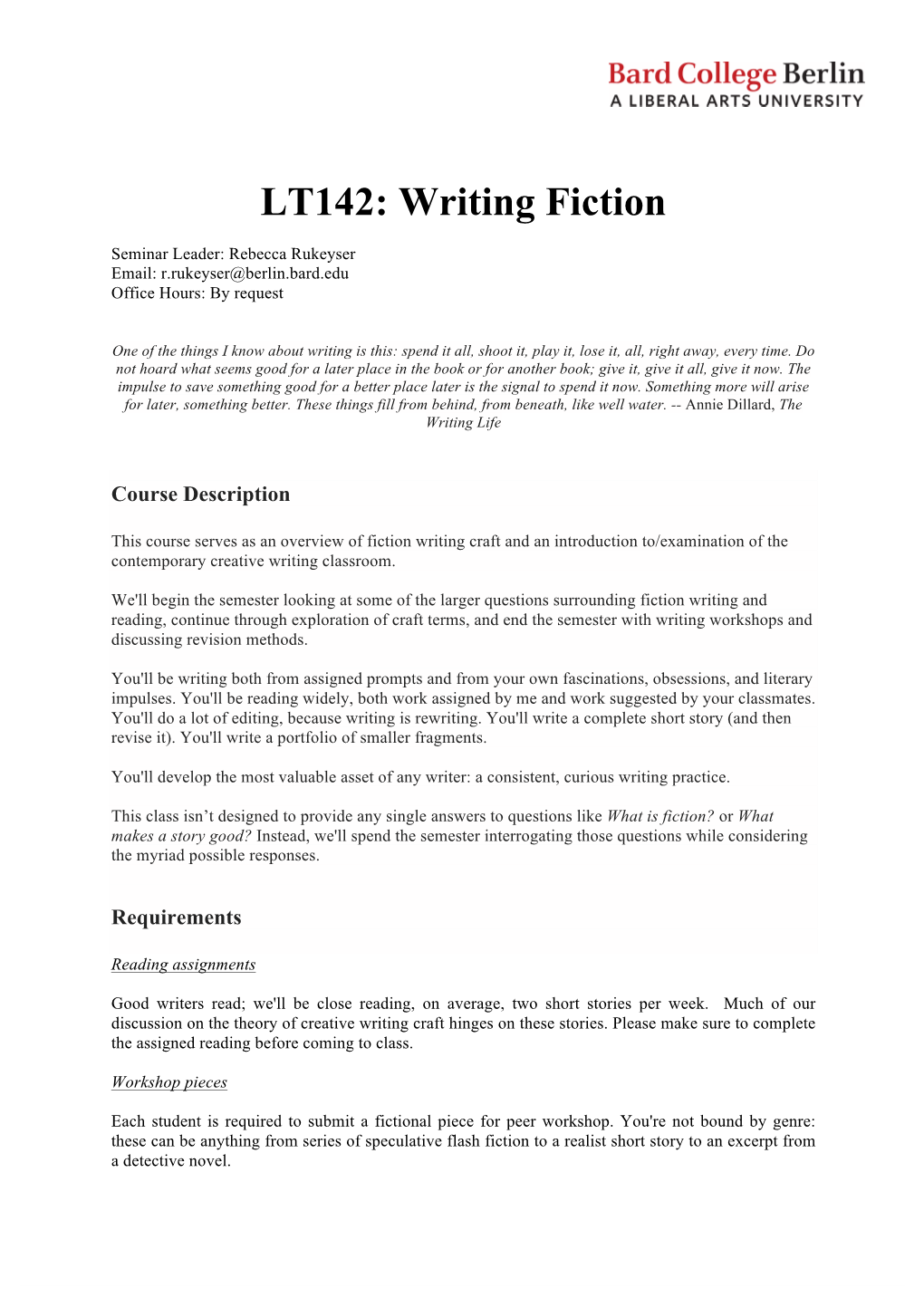 Writing Fiction