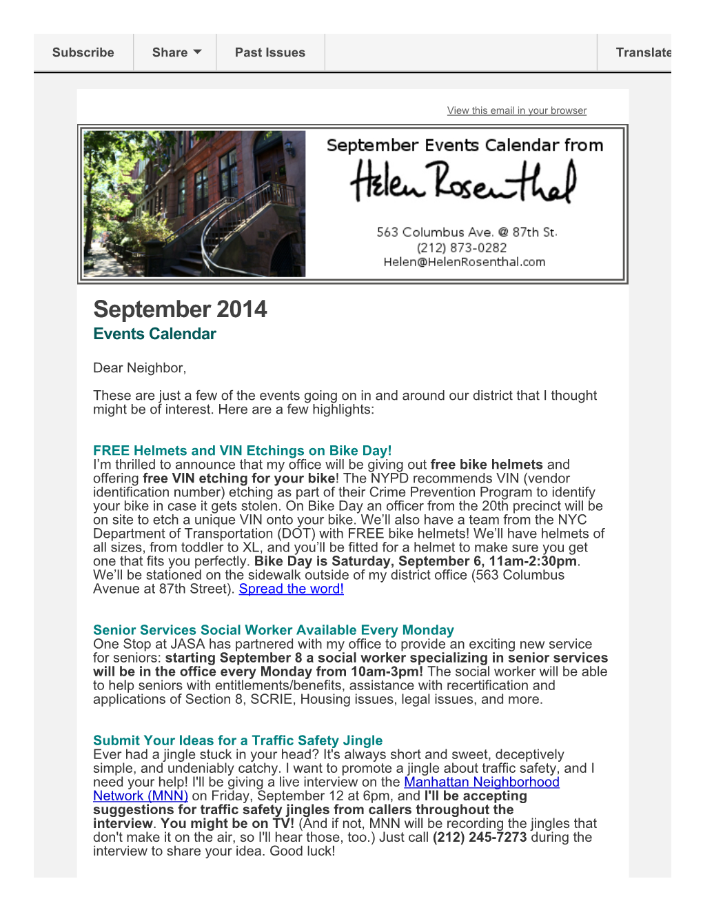 September 2014 Events Calendar