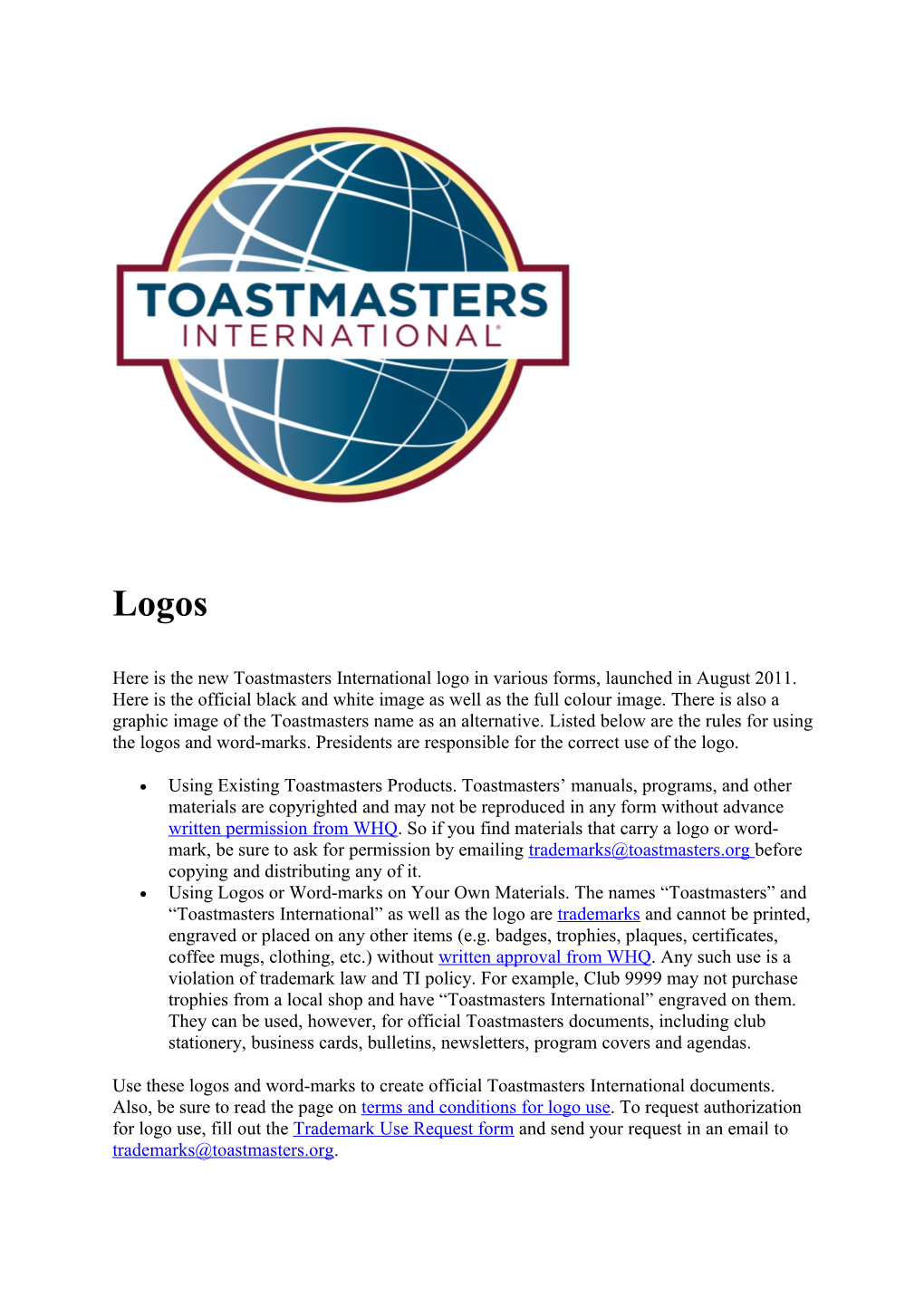 Here Is the New Toastmasters International Logo in Various Forms, Launched in August 2011