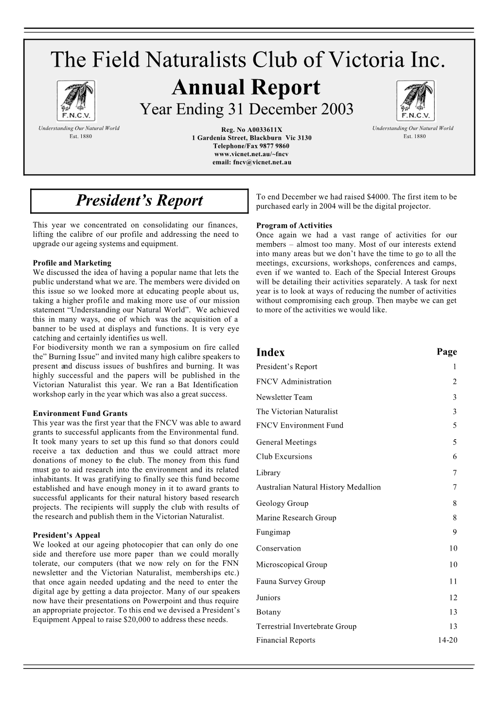 Annual Report 2003
