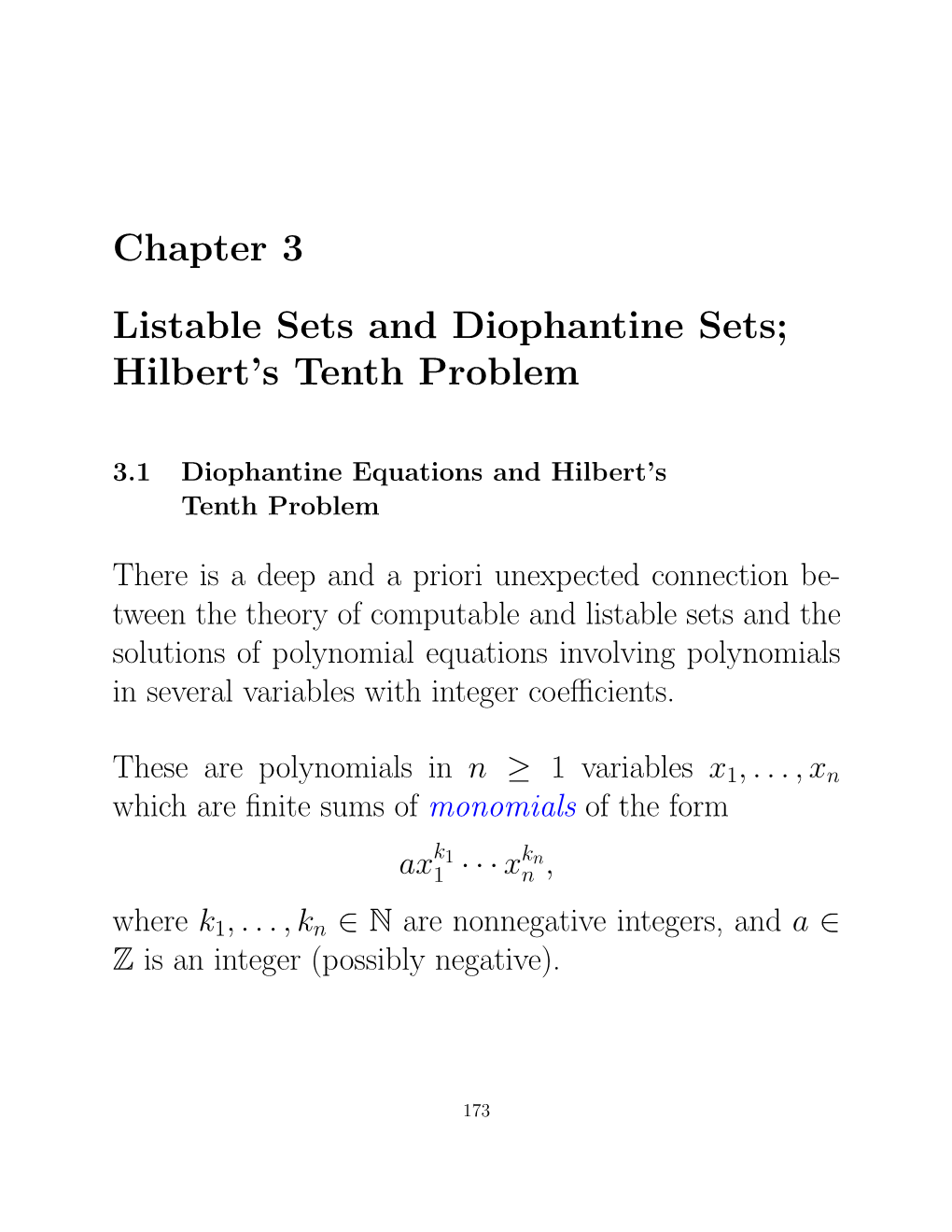 Hilbert's Tenth Problem