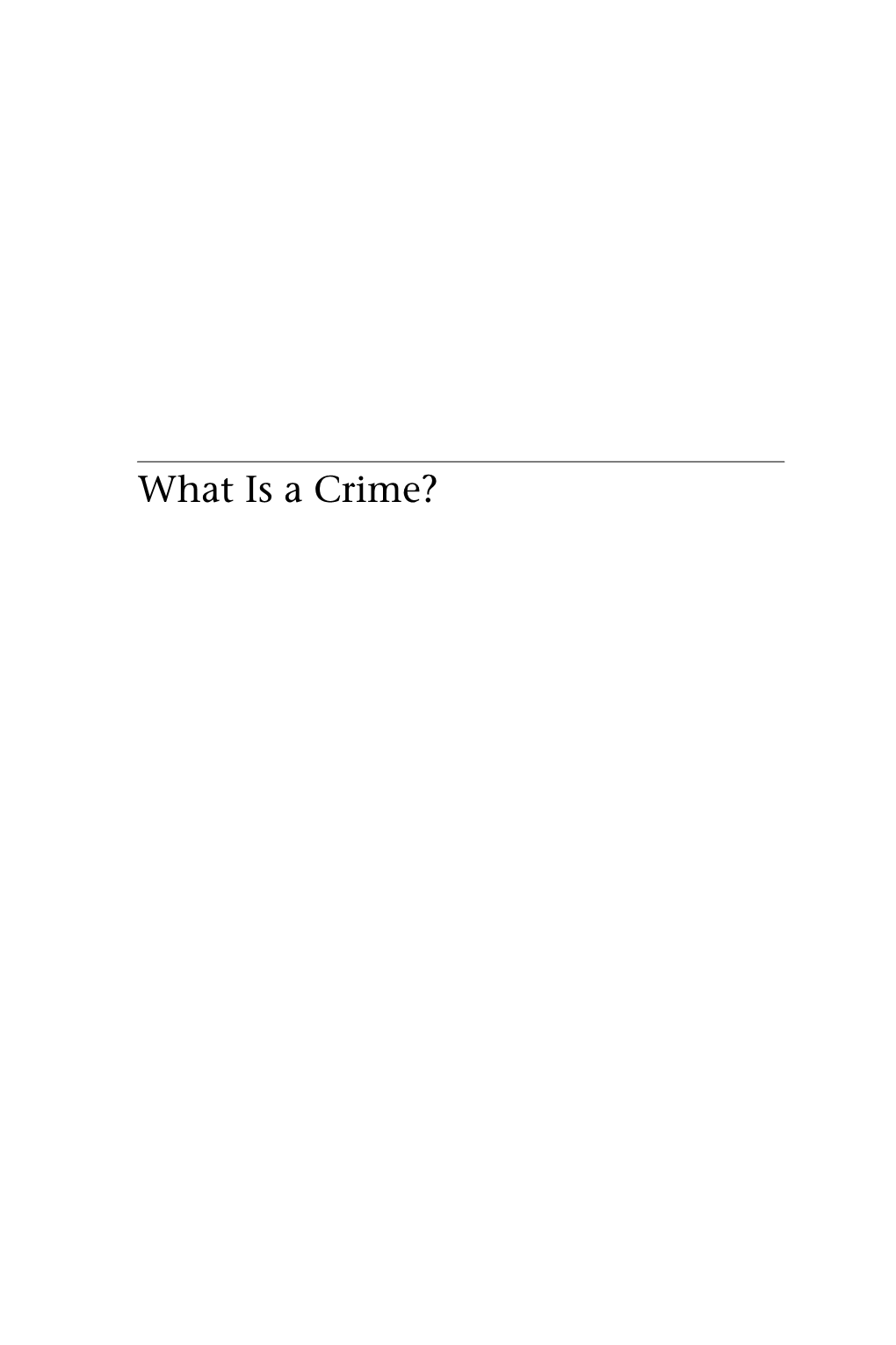 What Is a Crime?