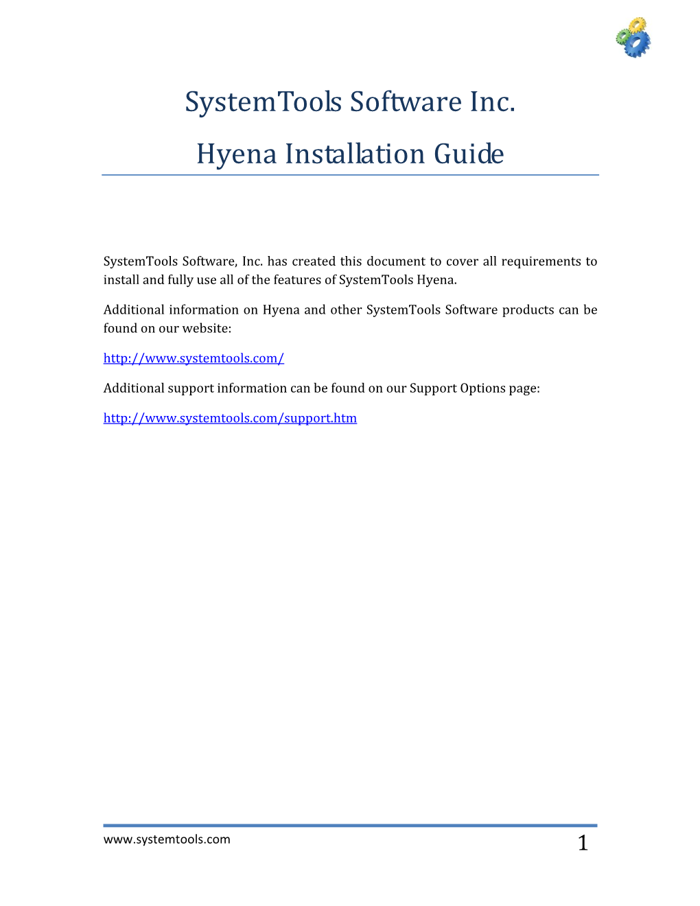 Hyena Installation Guide